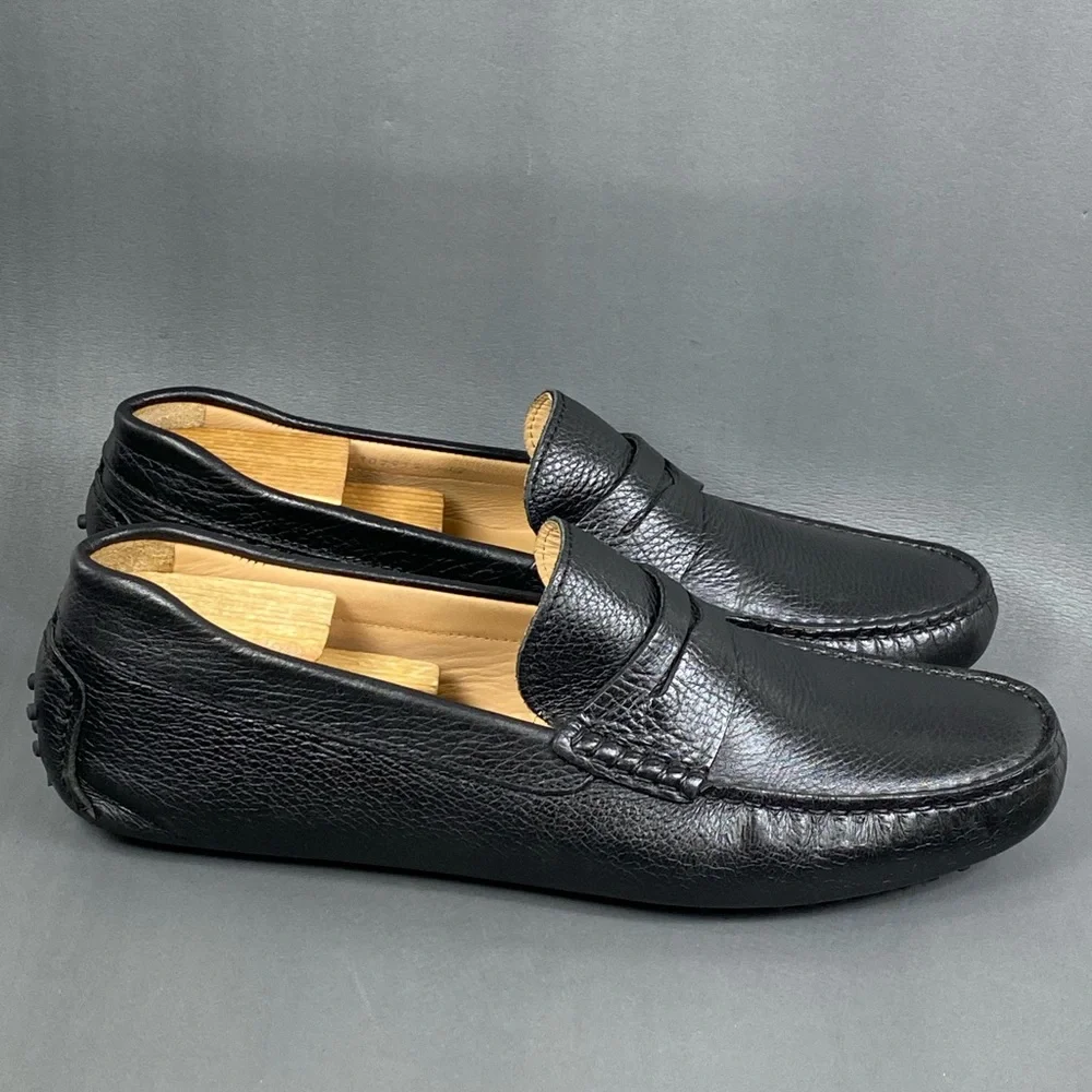 Jack Erwin black soft leather slip on loafer shoes mens size 12